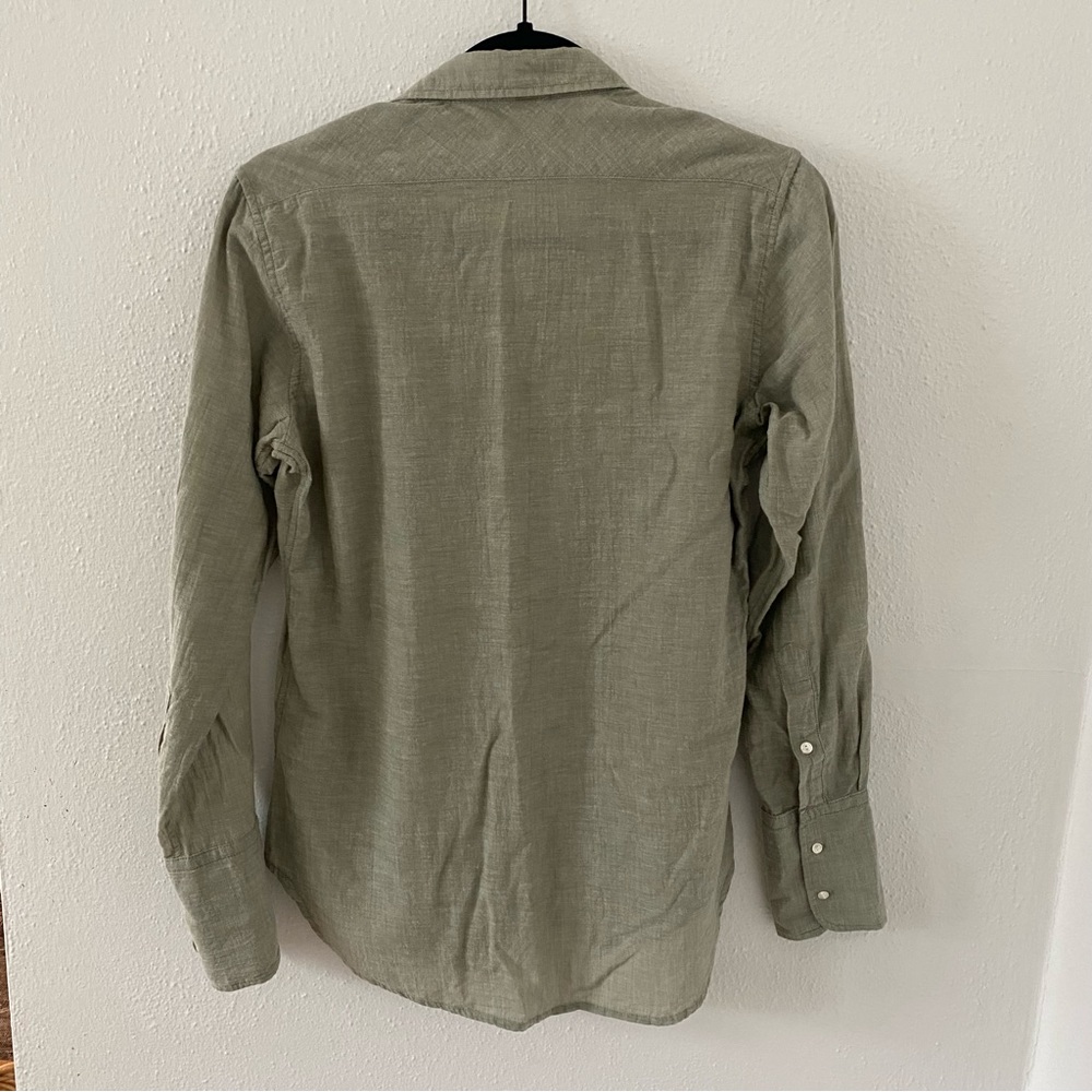 Nili Lotan Cotton Olive Green Button Up Shirt Size Small - Picture 6 of 7
